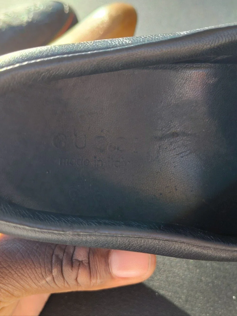 Gucci Black Guccissima Leather Slip On Sneakers Size US 9
